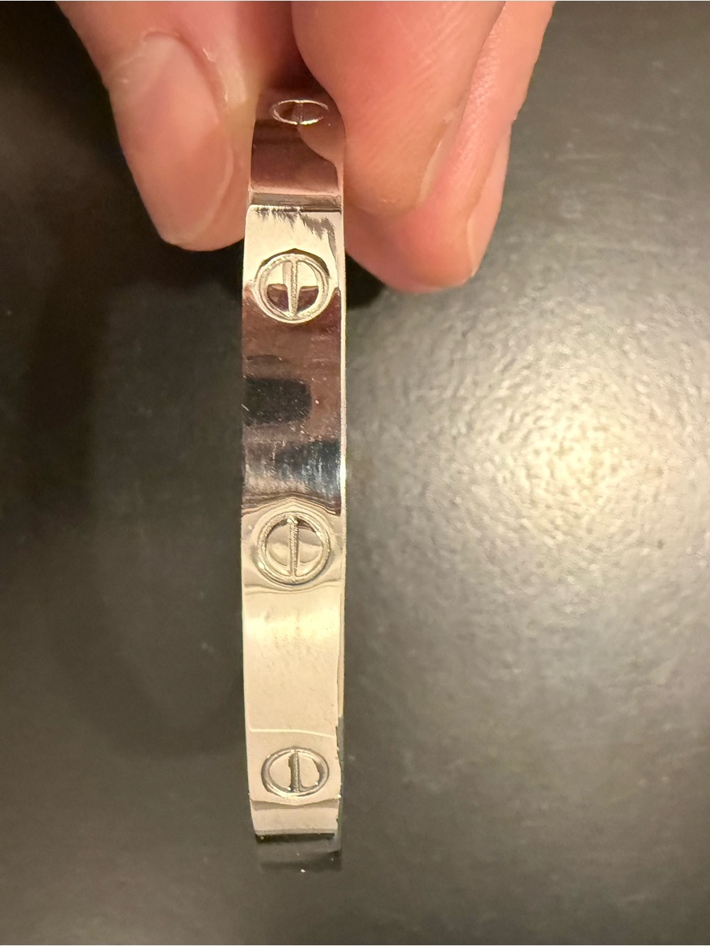 Polished Silver Screw Motif Women's Bracelet